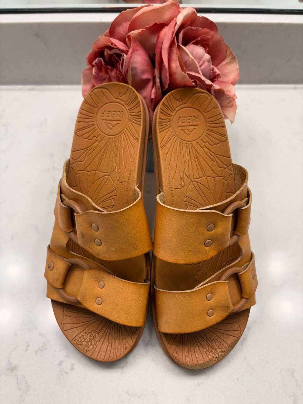 Reef Women's Cushion Vera Cruz Slide Sandals in Natural